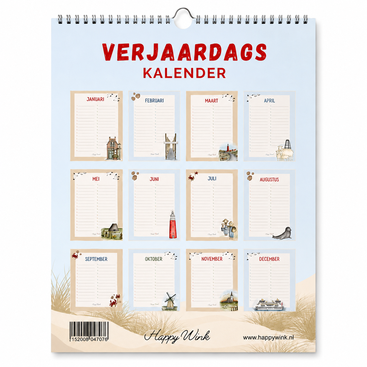 Texelse verjaardagskalender – Happy Wink