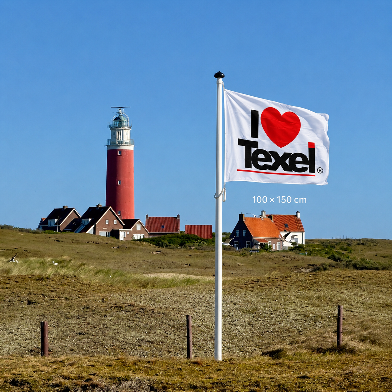 I ❤️ Texel vlag – 100 × 150 cm