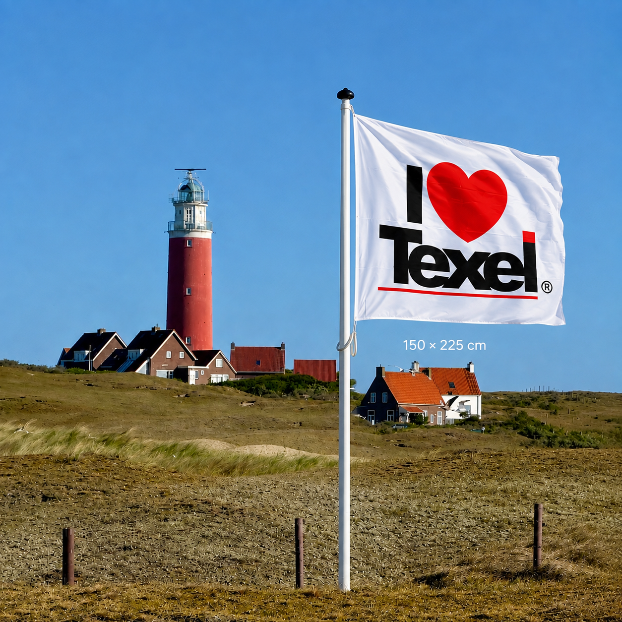 I ❤️ Texel vlag, groot – 150 × 225 cm
