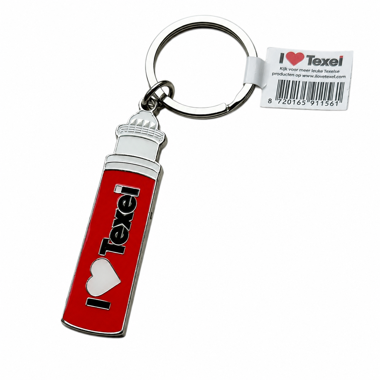 I Love Texel sleutelhanger – Vuurtoren metaal