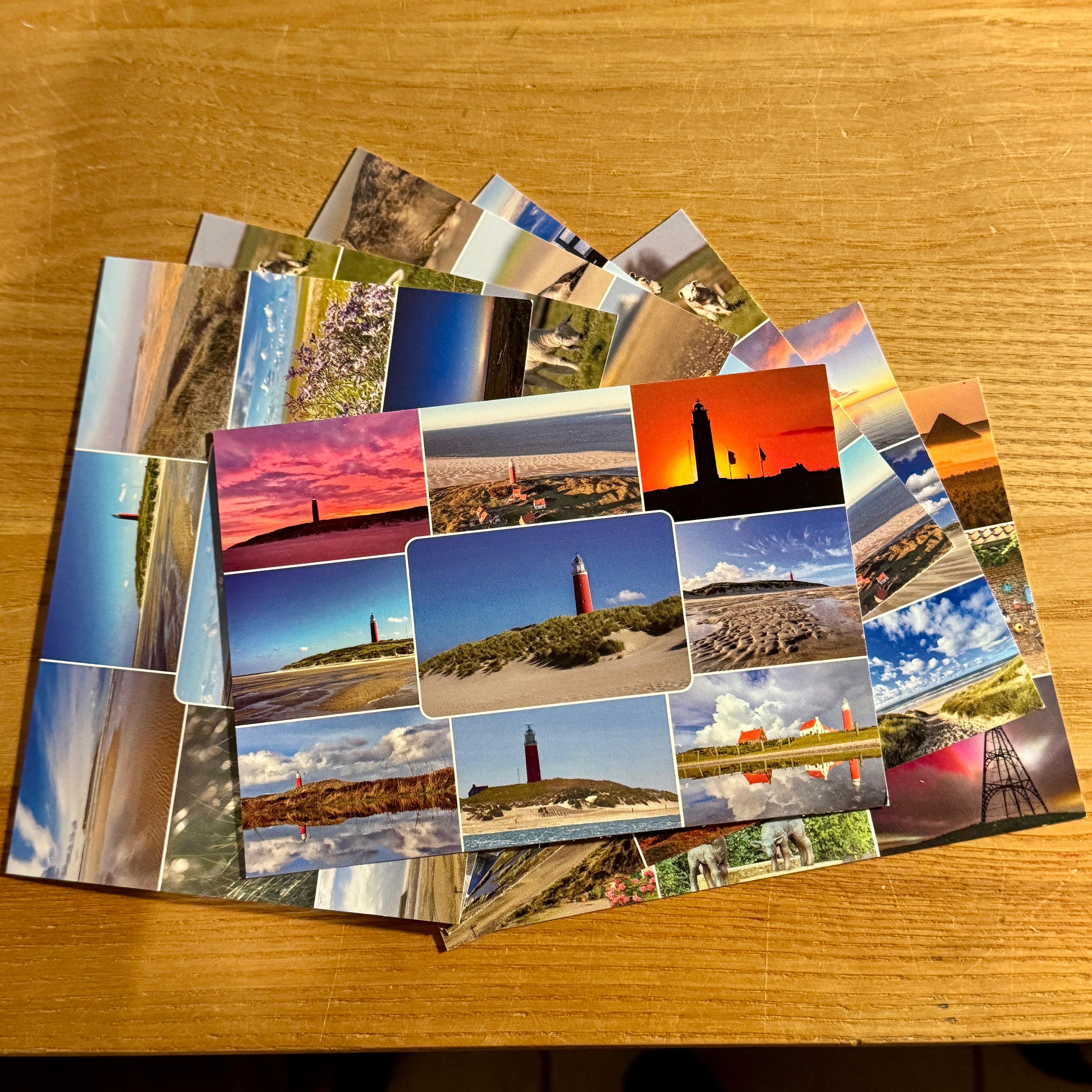 Set van 8 Texelse A6 'mix' ansichtkaarten