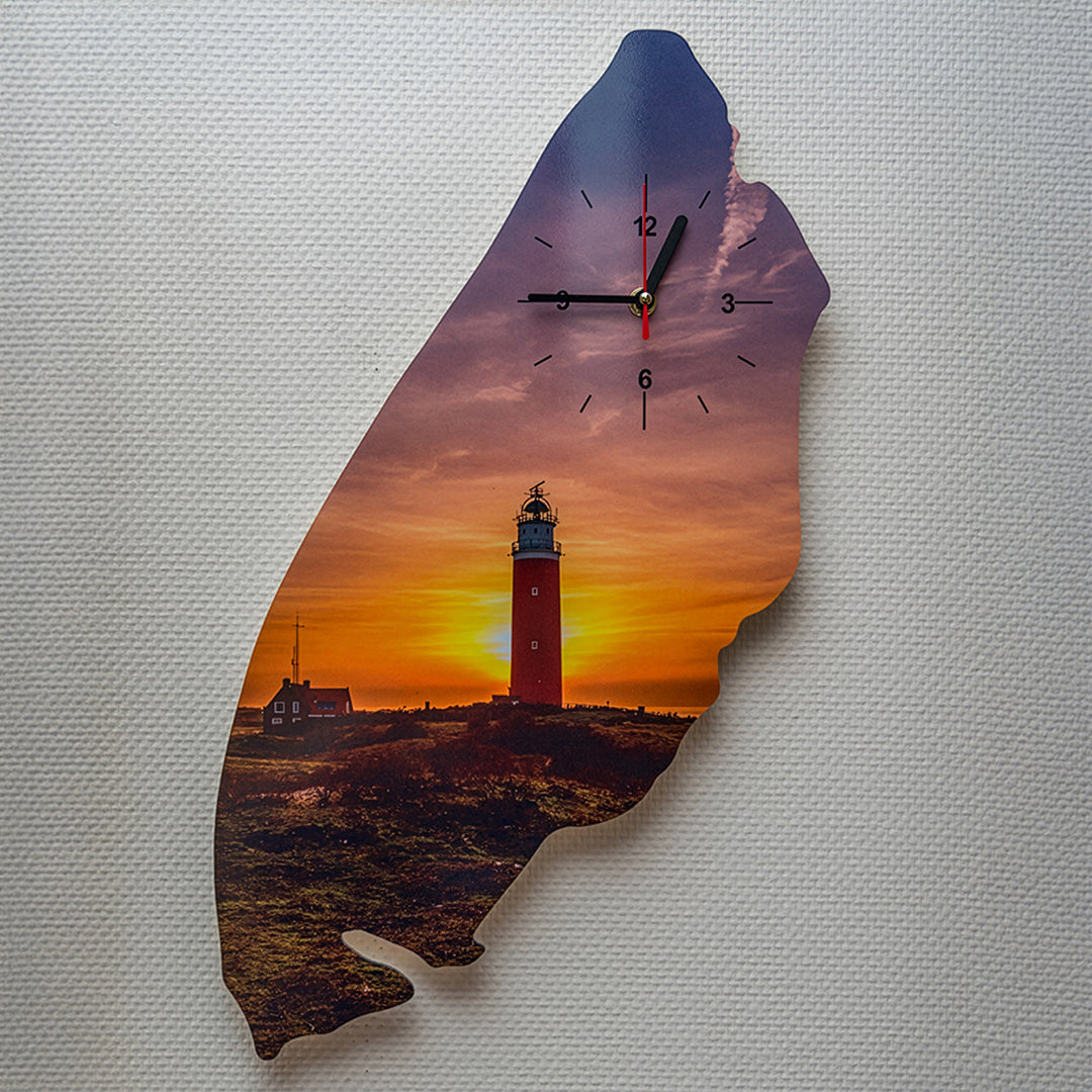 Unieke Texel Klok – Zonsondergang bij de Vuurtoren
